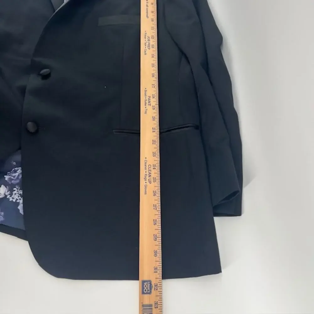 Indochino Wool Cashmere Tuxedo Suit Cumberbund Suspenders Black 50R 46x30 Formal
